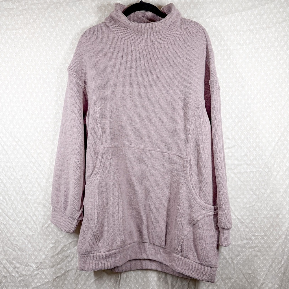Free‎ People Beach Light Purple Chenille Oversized Mock Neck Sweater